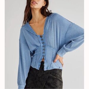 Free people black girls night hooded thermal